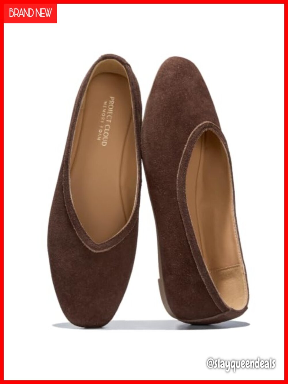 Genuine Leather Ballet Flats Memory Foam Non-Slip Women's Shoes